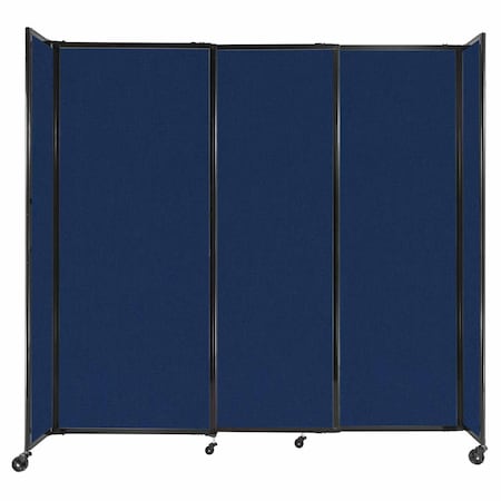 Versare StraightWall Sliding Portable Partition 7'2" x 6'10" Navy Blue Fabric 1482303
